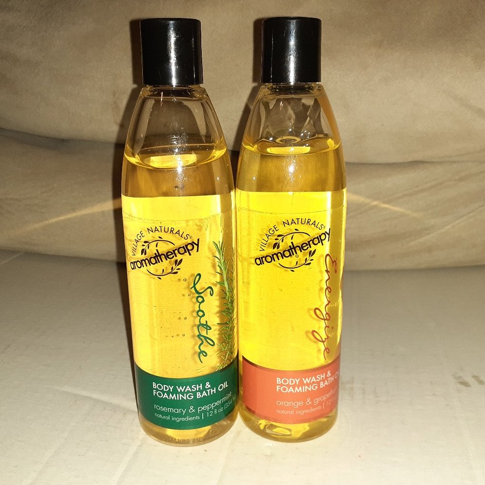 Village Naturals Aromatherapy Bath Oil Set of 2